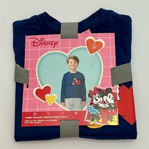 Disney Toddler Mickey Mouse Heart Graphic Navy Blue Sweater Pullover 2T NWT Boys